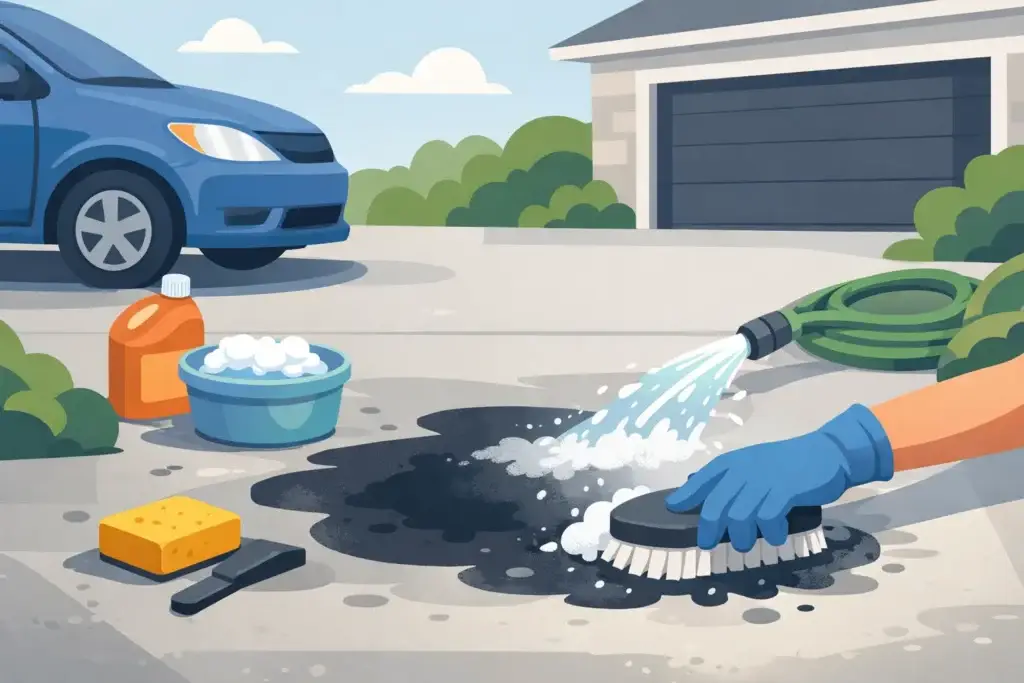 How to Remove Oil Stains From Driveway
