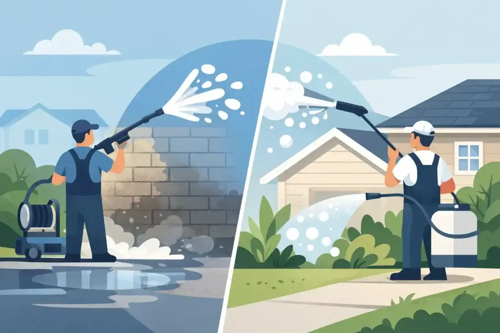 Pressure Washing vs Soft Washing Explained
