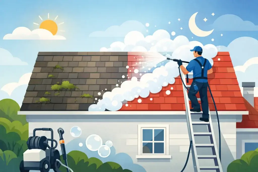 When to Book a Roof Soft Wash Service